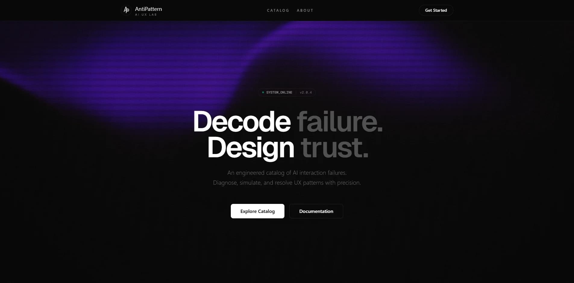 Screenshot of AntiPattern project